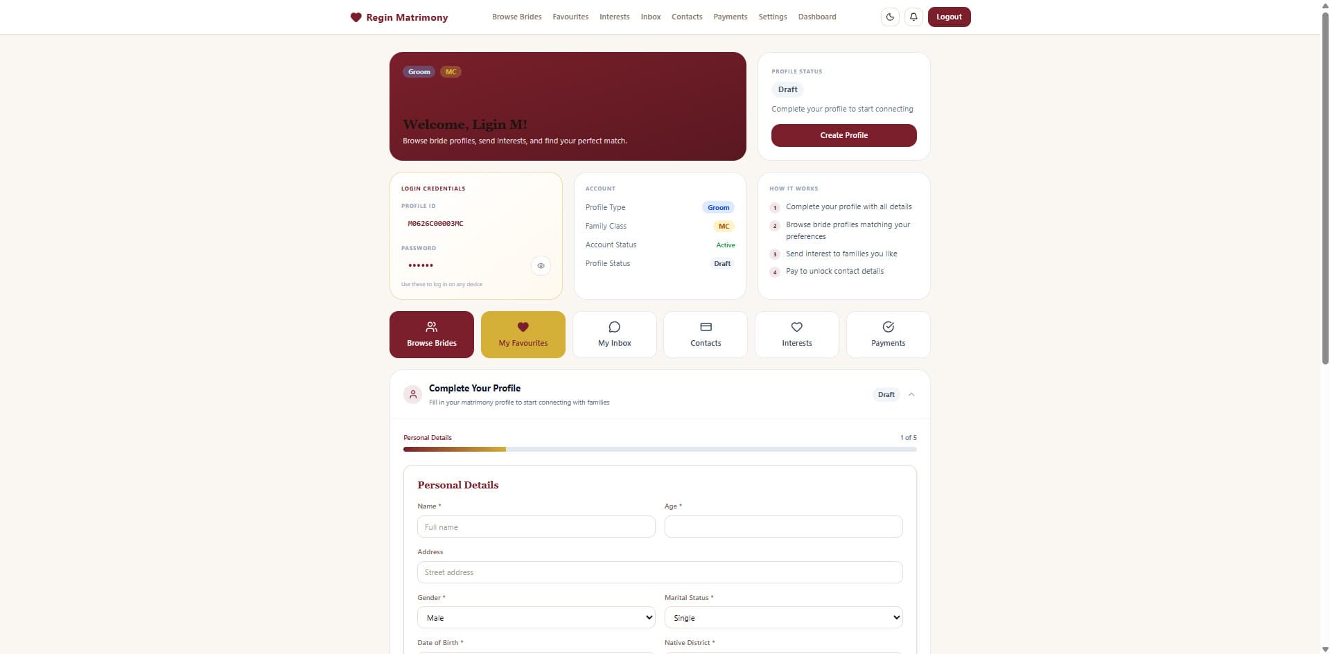 QDCODEX matrimony application — Profile verification and moderation