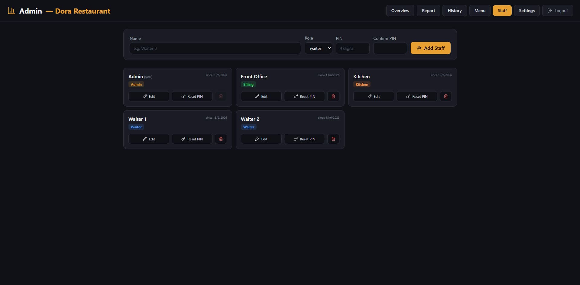 QDCODEX restaurant billing software — Dine-in, takeaway and delivery modes