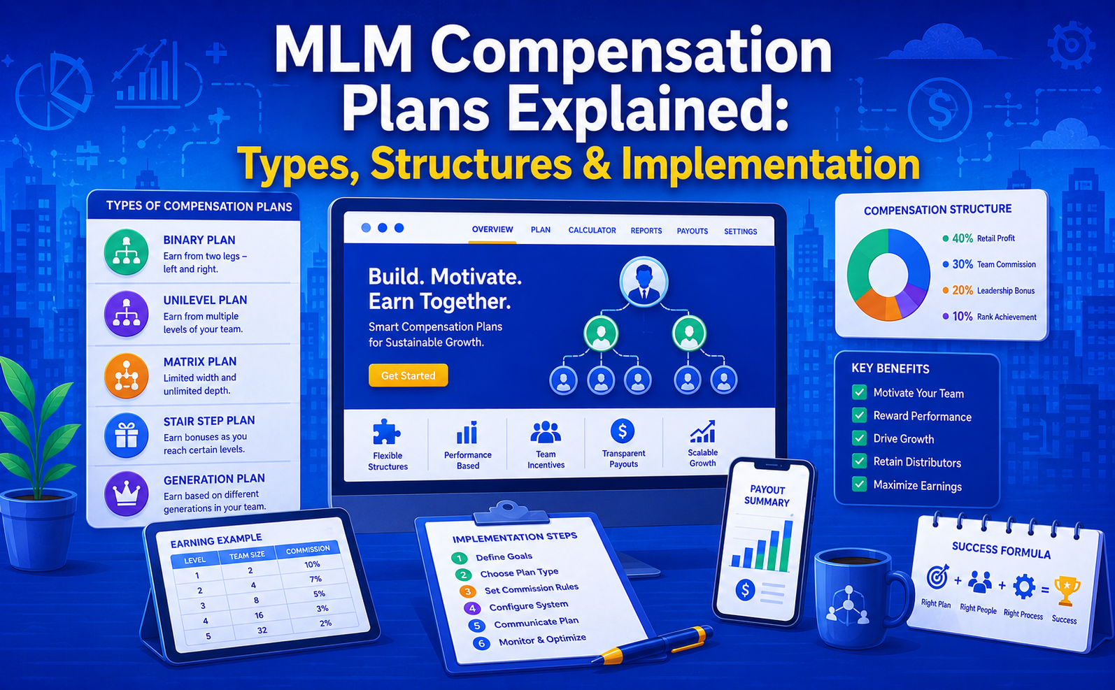 MLM Compensation Plans Explained: Types, Structures & Implementation